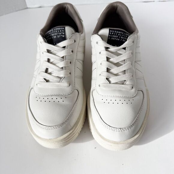AllSaints Womens Vix White Leather Lace Up WF706Y Sneaker Size 5 - Picture 3 of 9